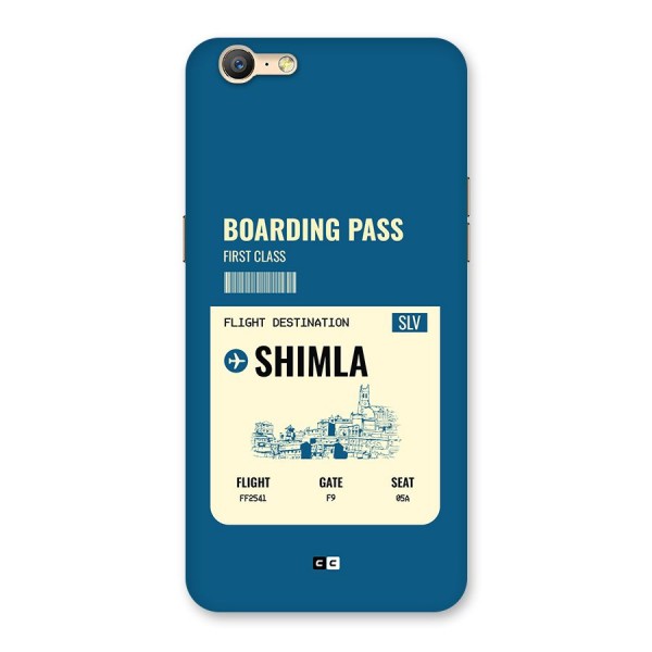 Shimla Boarding Pass Back Case for Oppo A39