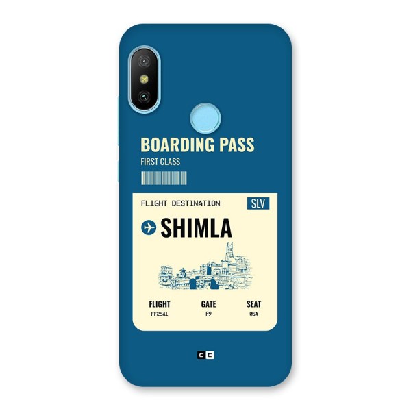 Shimla Boarding Pass Back Case for Redmi 6 Pro