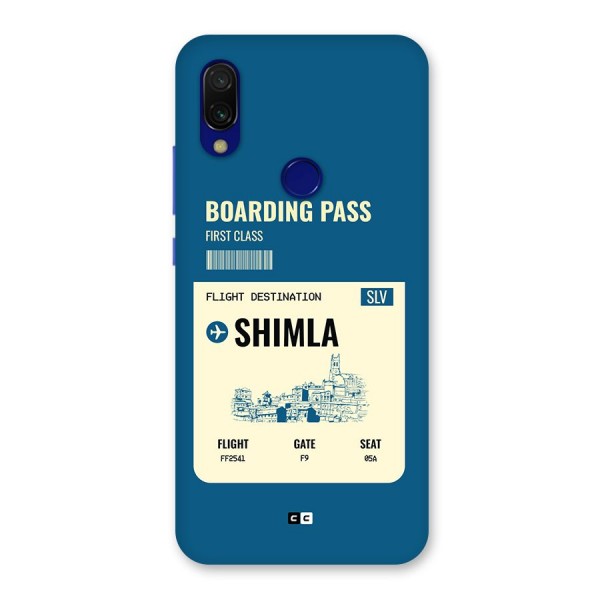 Shimla Boarding Pass Back Case for Redmi 7