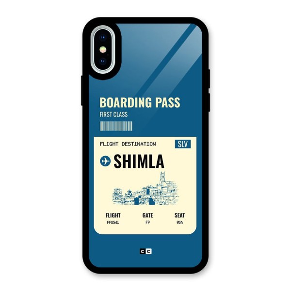 Shimla Boarding Pass Glass Back Case for iPhone XS