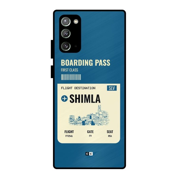 Shimla Boarding Pass Metal Back Case for Galaxy Note 20