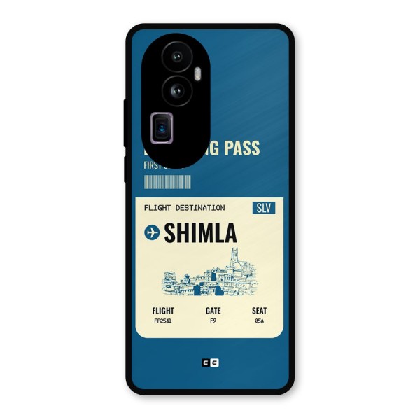 Shimla Boarding Pass Metal Back Case for Oppo Reno10 Pro Plus