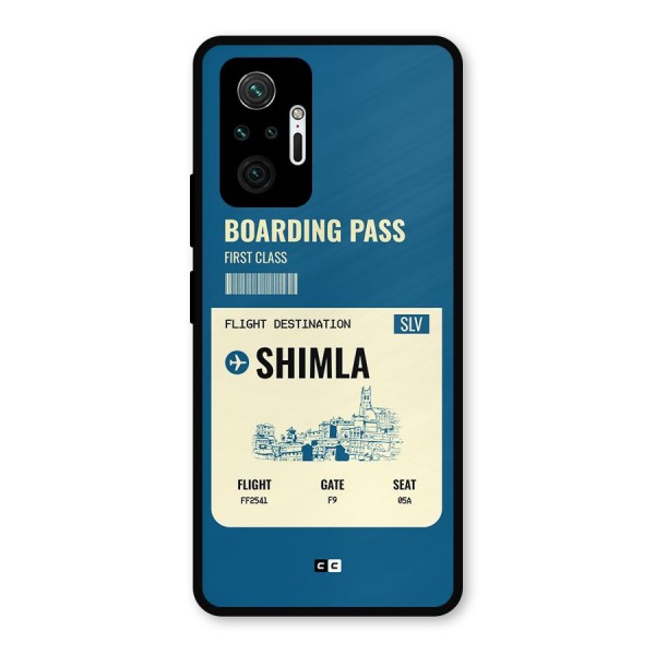 Shimla Boarding Pass Metal Back Case for Redmi Note 10 Pro Max