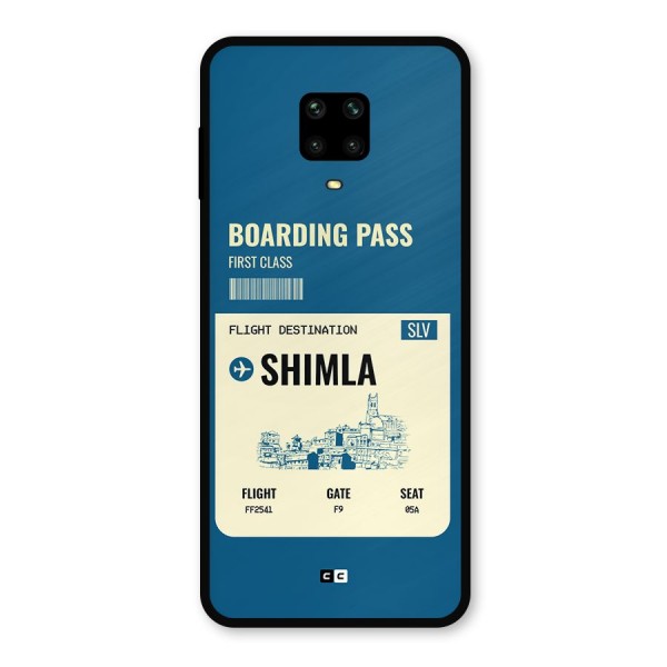 Shimla Boarding Pass Metal Back Case for Redmi Note 9 Pro Max
