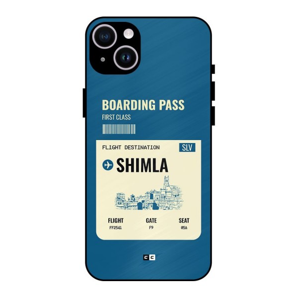 Shimla Boarding Pass Metal Back Case for iPhone 14 Plus