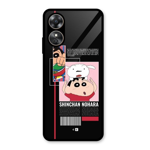 Shinchan Nohara Glass Back Case for Oppo A17