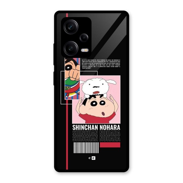 Shinchan Nohara Glass Back Case for Redmi Note 12 Pro