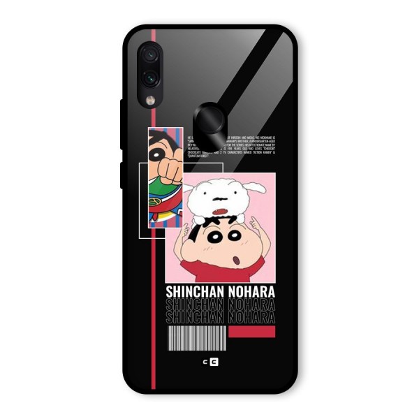 Shinchan Nohara Glass Back Case for Redmi Note 7S