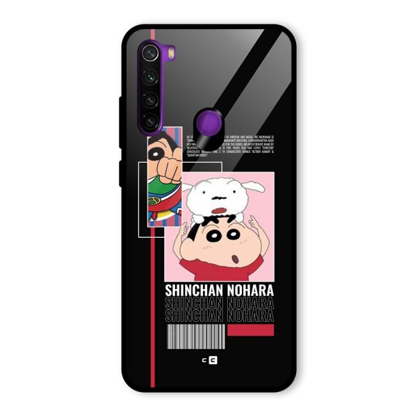 Shinchan Nohara Glass Back Case for Redmi Note 8
