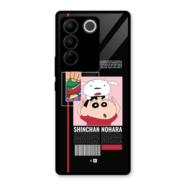 Shinchan Nohara Glass Back Case for Vivo V27