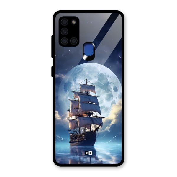 Ship InThe Dark Evening Glass Back Case for Galaxy A21s