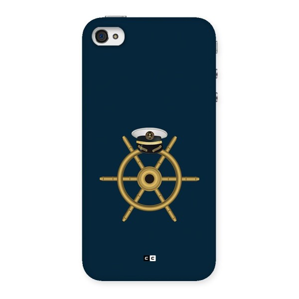 Ship Wheel And Cap Back Case for iPhone 4 4s