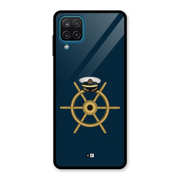 Ship Wheel And Cap Glass Back Case for Galaxy A12