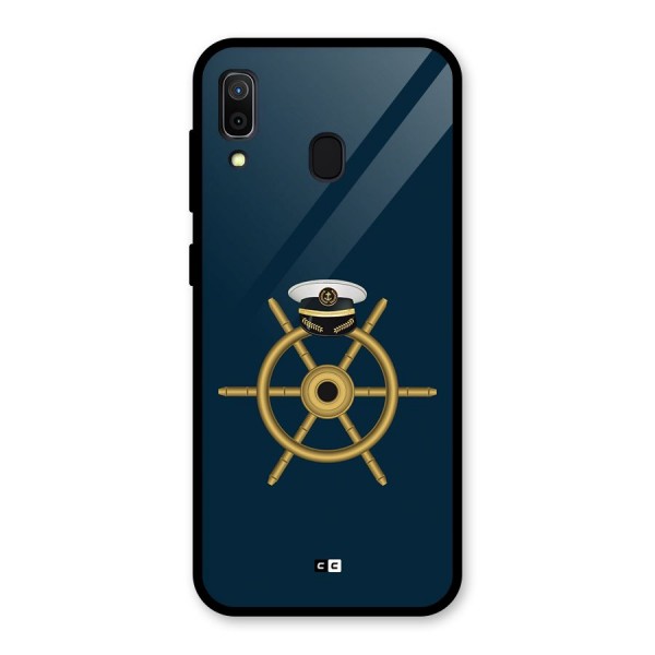 Ship Wheel And Cap Glass Back Case for Galaxy A30