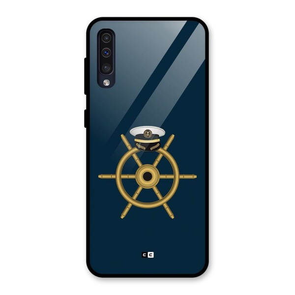 Ship Wheel And Cap Glass Back Case for Galaxy A50s