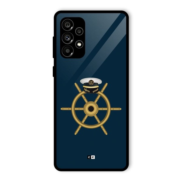 Ship Wheel And Cap Glass Back Case for Galaxy A73 5G