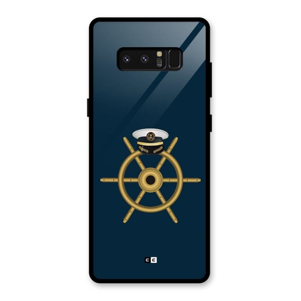 Ship Wheel And Cap Glass Back Case for Galaxy Note 8
