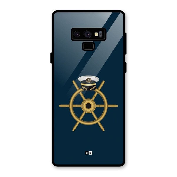 Ship Wheel And Cap Glass Back Case for Galaxy Note 9