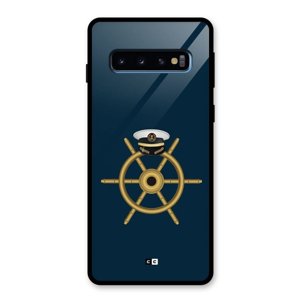 Ship Wheel And Cap Glass Back Case for Galaxy S10