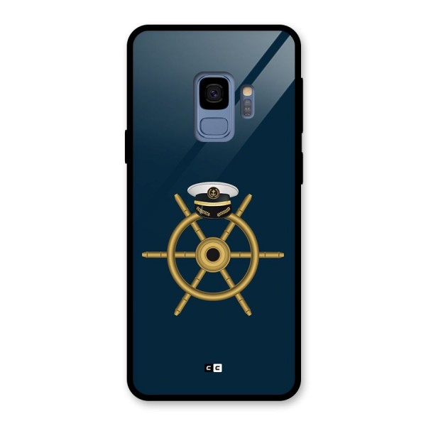 Ship Wheel And Cap Glass Back Case for Galaxy S9