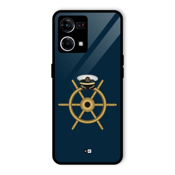 Ship Wheel And Cap Glass Back Case for Oppo F21 Pro 4G