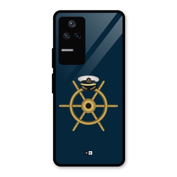 Ship Wheel And Cap Glass Back Case for Poco F4 5G