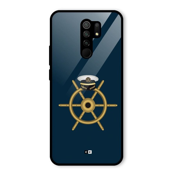 Ship Wheel And Cap Glass Back Case for Redmi 9 Prime