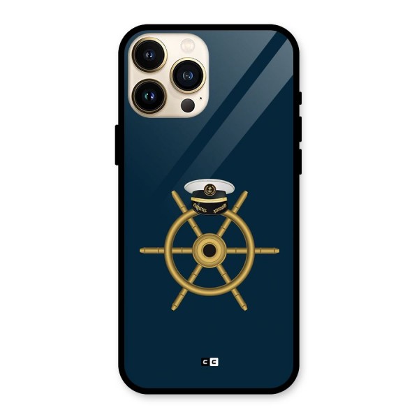 Ship Wheel And Cap Glass Back Case for iPhone 13 Pro Max