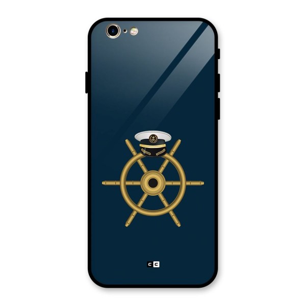Ship Wheel And Cap Glass Back Case for iPhone 6 6S