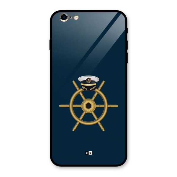 Ship Wheel And Cap Glass Back Case for iPhone 6 Plus 6S Plus