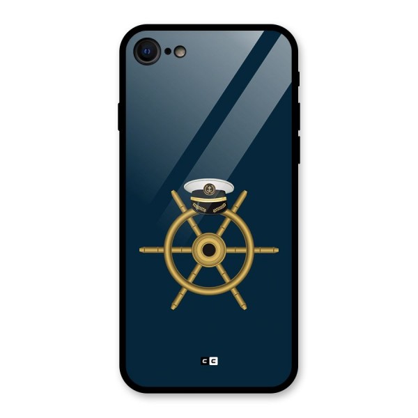 Ship Wheel And Cap Glass Back Case for iPhone SE 2022