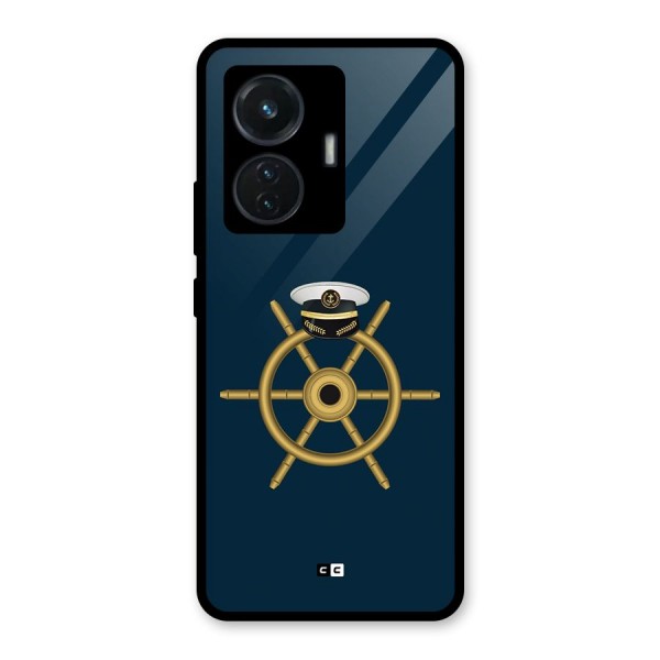 Ship Wheel And Cap Glass Back Case for iQOO Z6 44W