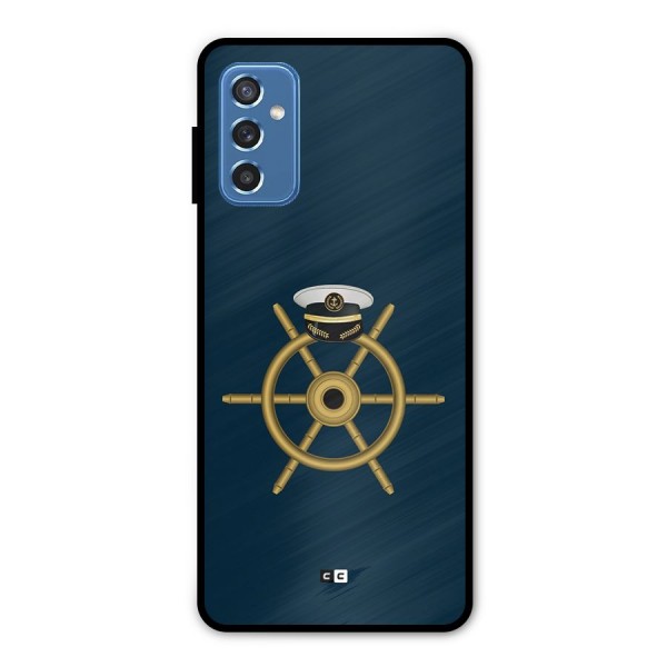 Ship Wheel And Cap Metal Back Case for Galaxy M52 5G