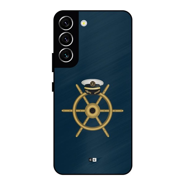 Ship Wheel And Cap Metal Back Case for Galaxy S22 5G