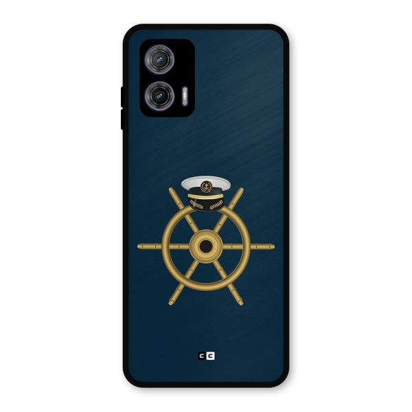 Ship Wheel And Cap Metal Back Case for Moto G73