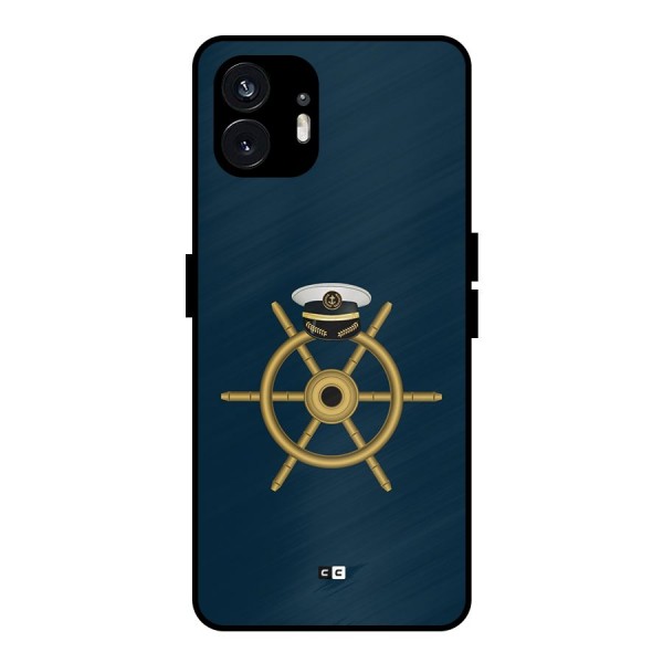 Ship Wheel And Cap Metal Back Case for Nothing Phone 2