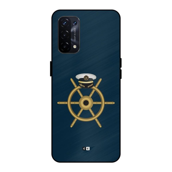 Ship Wheel And Cap Metal Back Case for Oppo A74 5G