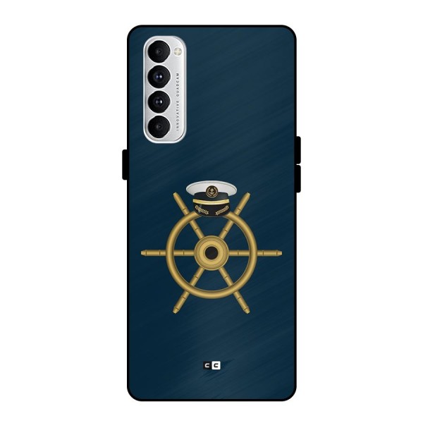 Ship Wheel And Cap Metal Back Case for Oppo Reno4 Pro