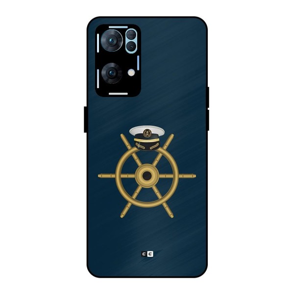 Ship Wheel And Cap Metal Back Case for Oppo Reno7 Pro 5G