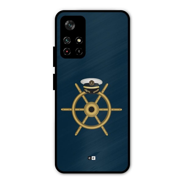 Ship Wheel And Cap Metal Back Case for Poco M4 Pro 5G