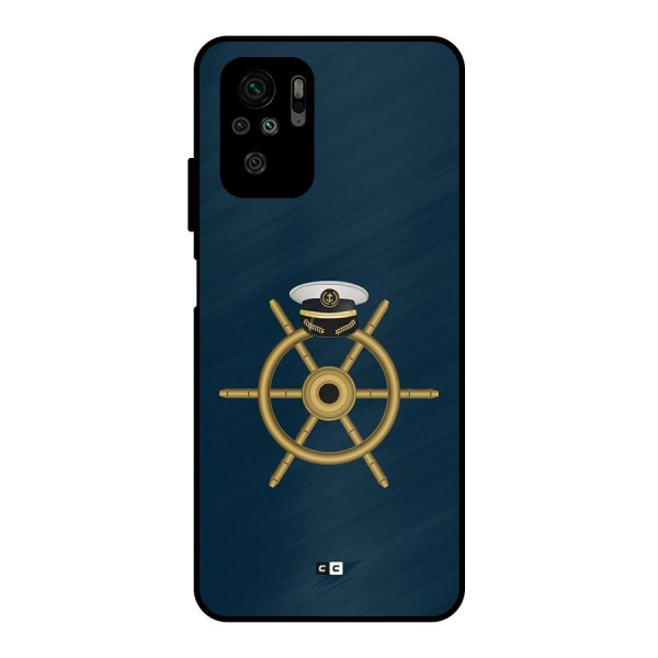 Ship Wheel And Cap Metal Back Case for Redmi Note 10