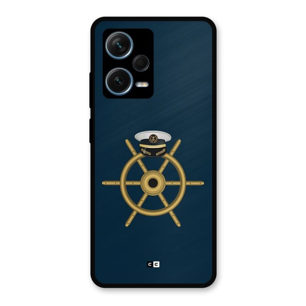 Ship Wheel And Cap Metal Back Case for Redmi Note 12 Pro Plus 5G