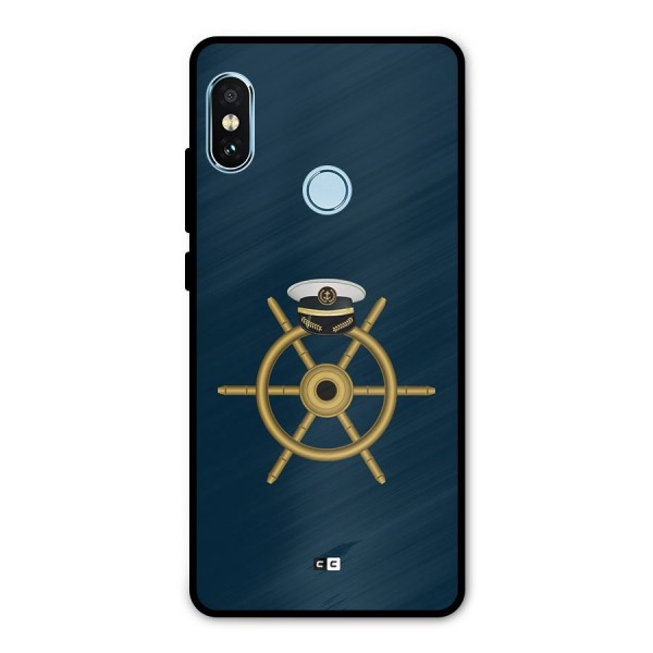 Ship Wheel And Cap Metal Back Case for Redmi Note 5 Pro
