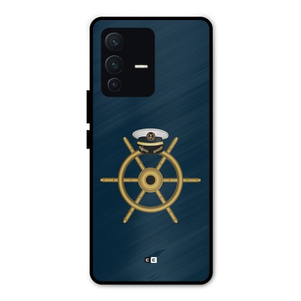 Ship Wheel And Cap Metal Back Case for Vivo V23 Pro