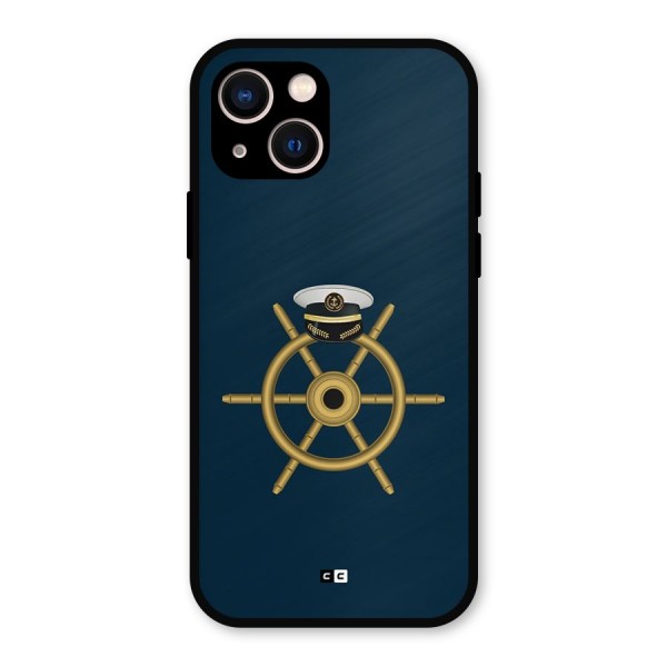 Ship Wheel And Cap Metal Back Case for iPhone 13