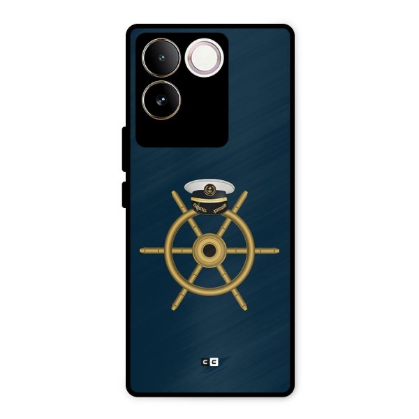 Ship Wheel And Cap Metal Back Case for iQOO Z7 Pro