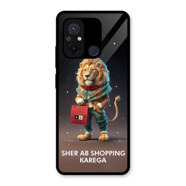 Shopping Sher Glass Back Case for Redmi 12C