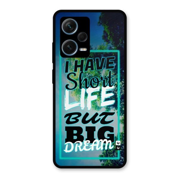 Short Life Big Dream Metal Back Case for Redmi Note 12 Pro Plus 5G