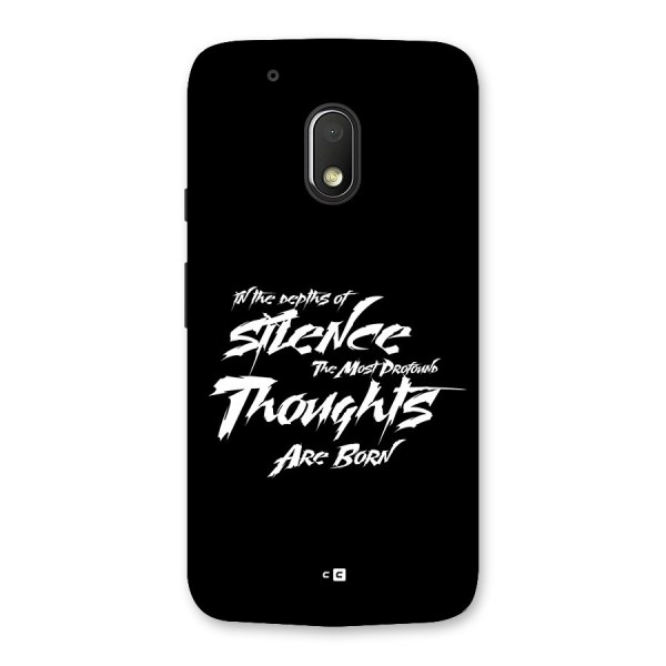 Silent Thoughts Back Case for Moto G4 Play