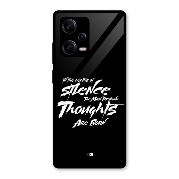 Silent Thoughts Glass Back Case for Redmi Note 12 Pro